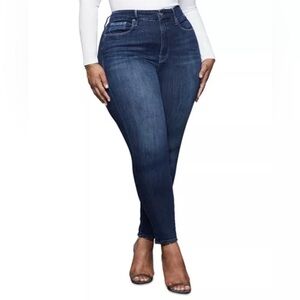Good American Good Legs Crop Blue 260 High Rise Skinny Leg Jeans 15
